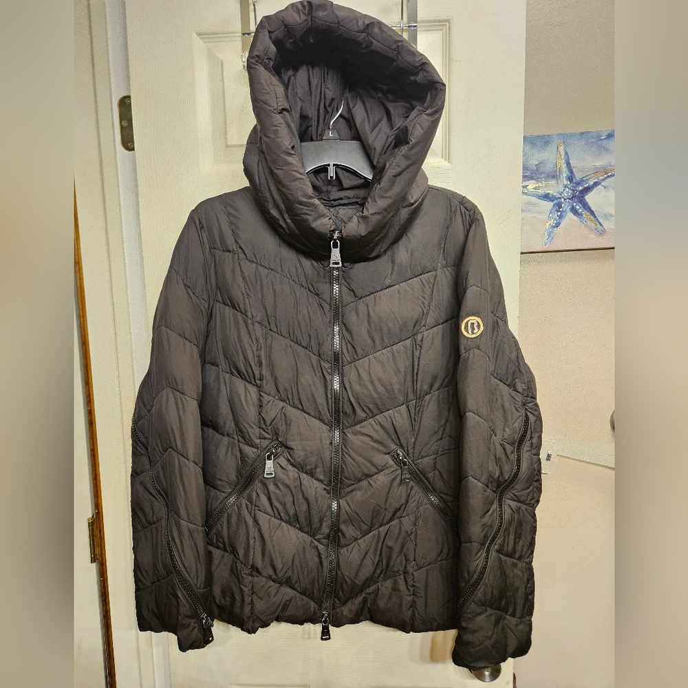 Benardo Packable Black Quilted Puffer Jacket Womens Large